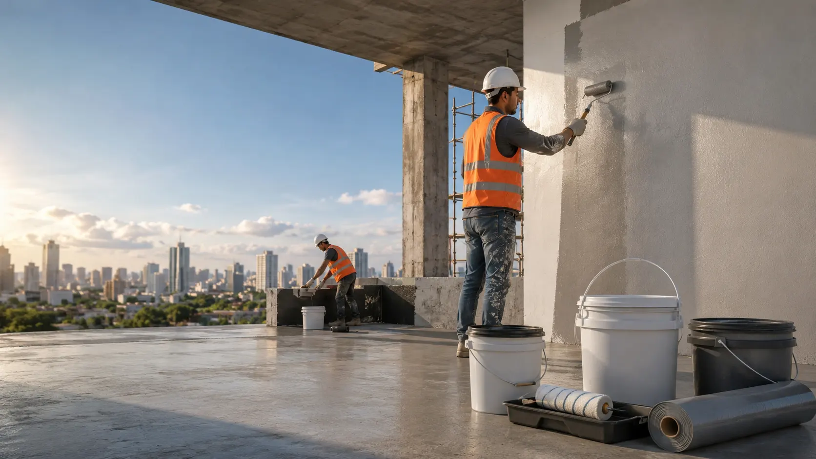 Aplicación de pintura BEREL en obra residencial — Paramita Construcción distribuidor oficial en CDMX